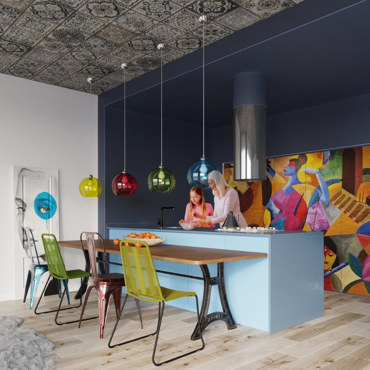Sollux Lighting BALL Glass Pendant Lamp - Minimalist Design - 8 Color Options - E27 Bulb Compatible - Even Light Distribution