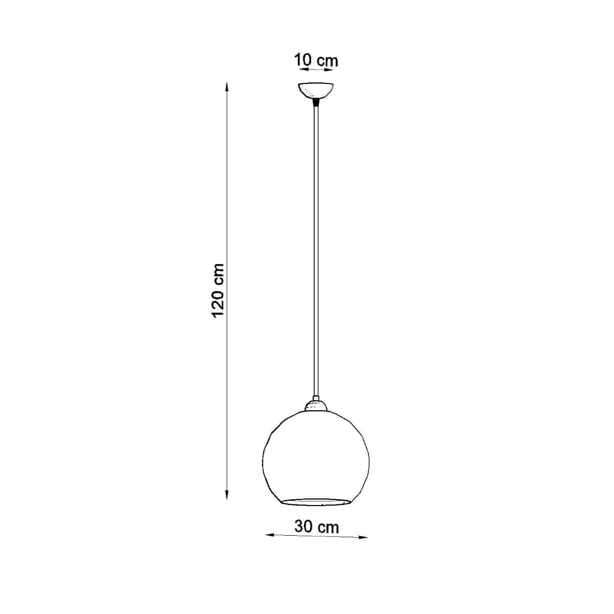 Sollux Lighting BALL Glass Pendant Lamp - Minimalist Design - 8 Color Options - E27 Bulb Compatible - Even Light Distribution