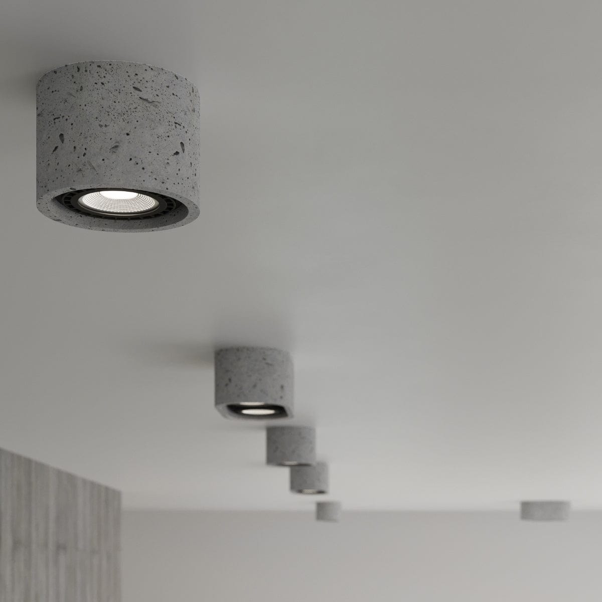 Sollux Lighting BASIC Gray Concrete Ceiling Lamp - Cylindrical Design - LED - Modern/Traditional Use