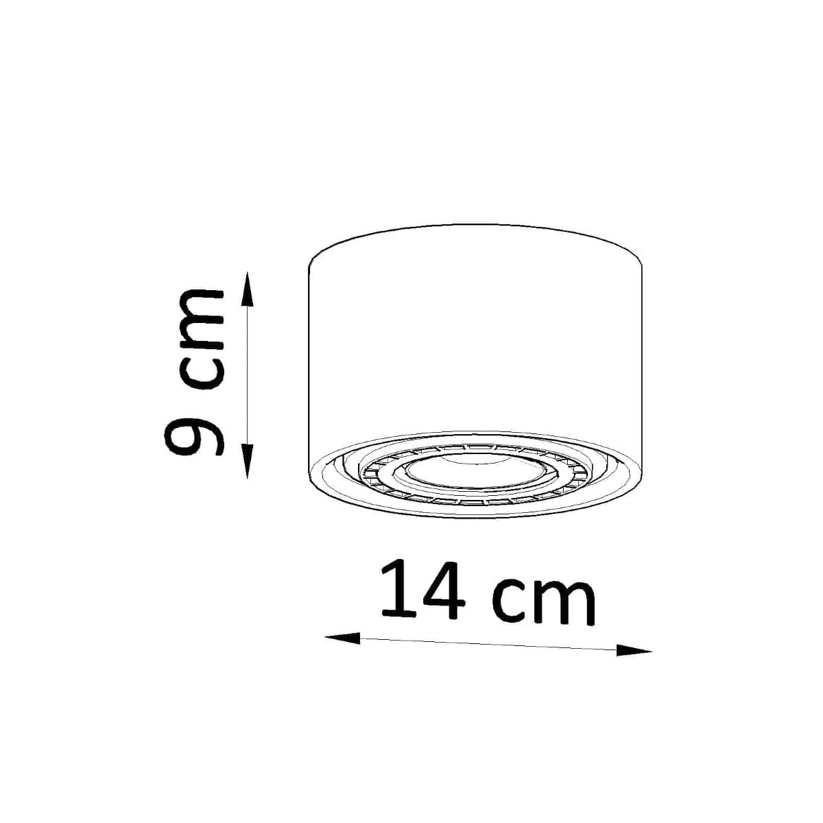 Sollux Lighting BASIC Gray Concrete Ceiling Lamp - Cylindrical Design - LED - Modern/Traditional Use