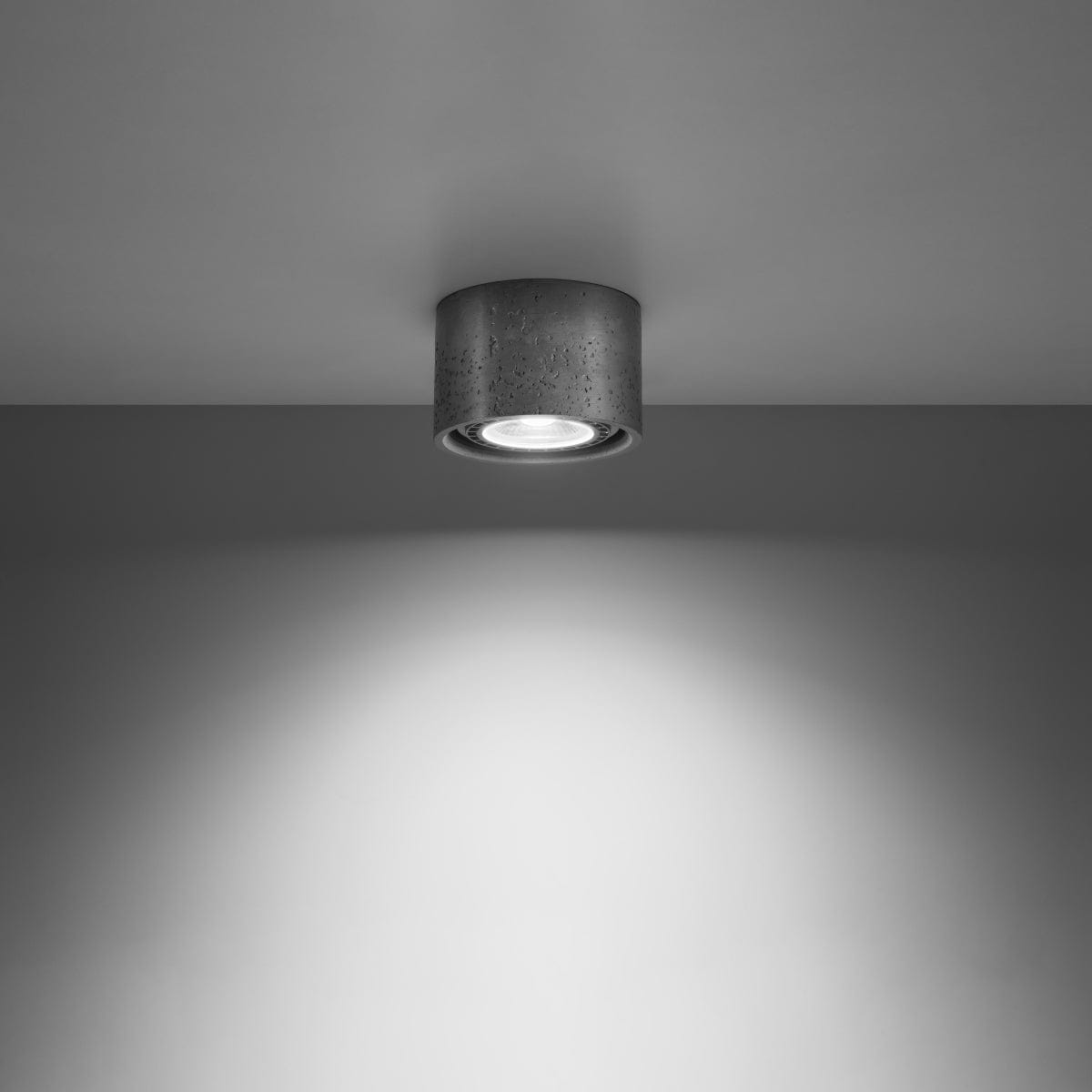 Sollux Lighting BASIC Gray Concrete Ceiling Lamp - Cylindrical Design - LED - Modern/Traditional Use