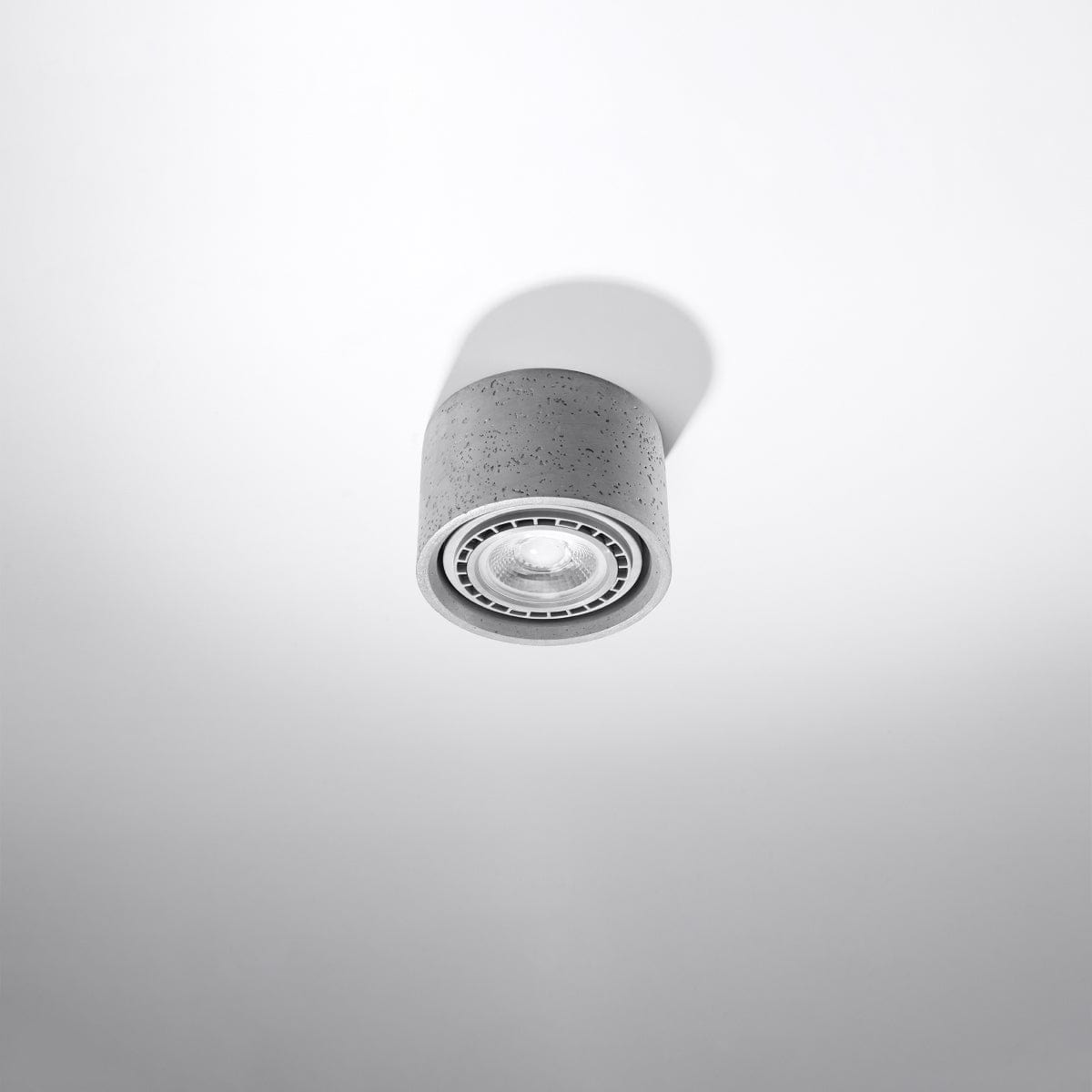 Sollux Lighting BASIC Gray Concrete Ceiling Lamp - Cylindrical Design - LED - Modern/Traditional Use
