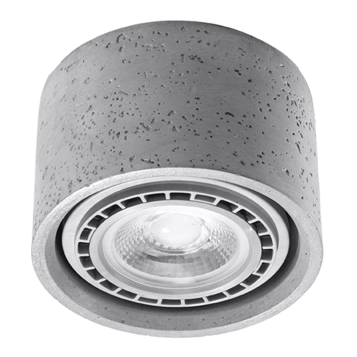 Sollux Lighting BASIC Gray Concrete Ceiling Lamp - Cylindrical Design - LED - Modern/Traditional Use