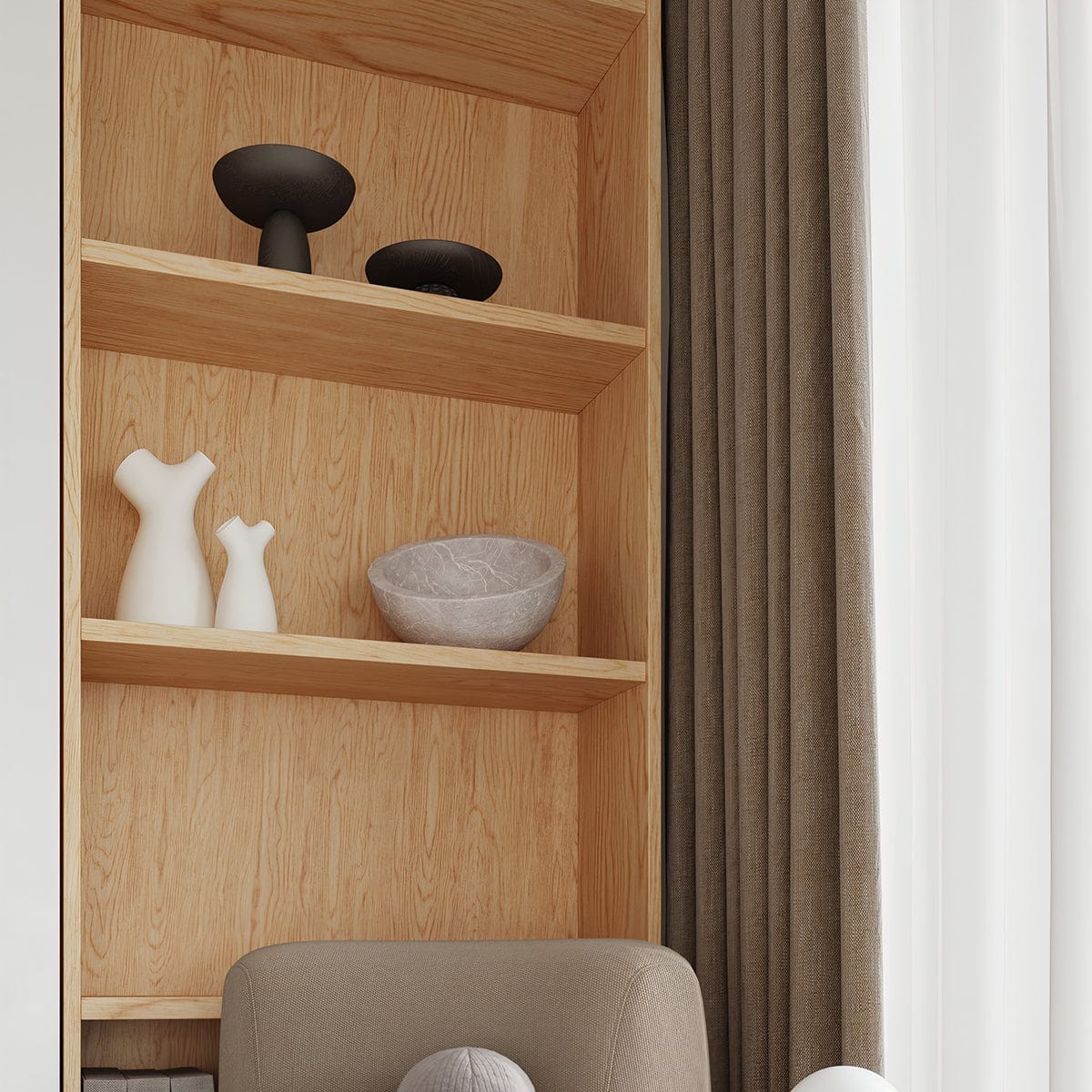 Sollux Lighting BOOMO - Ceiling Lamp - Scandinavian Minimalist Design - Natural Wood - Warm Light - Compatible with Multiple Bulb Types