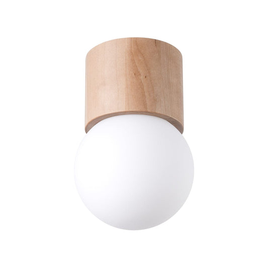 Sollux Lighting BOOMO - Ceiling Lamp - Scandinavian Minimalist Design - Natural Wood - Warm Light - Compatible with Multiple Bulb Types