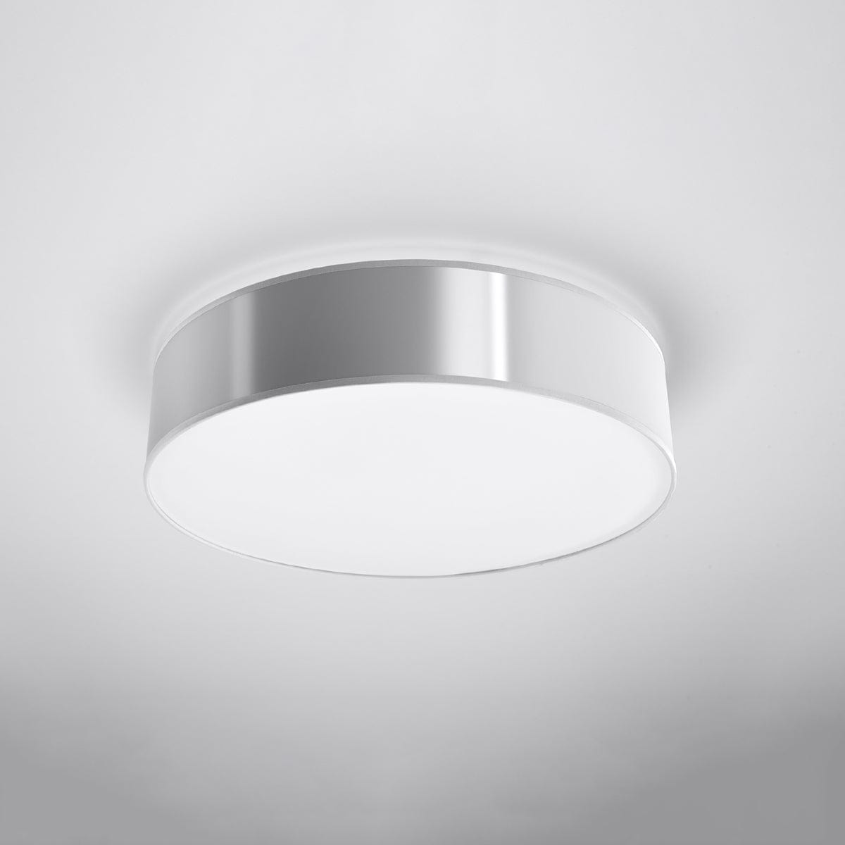 Sollux Lighting Ceiling Lamp Arena 55 Grey - Minimalist Round Ceiling Light Fixture - Replaceable E27 Bulb - Versatile for Bedrooms - Offices - Living Rooms