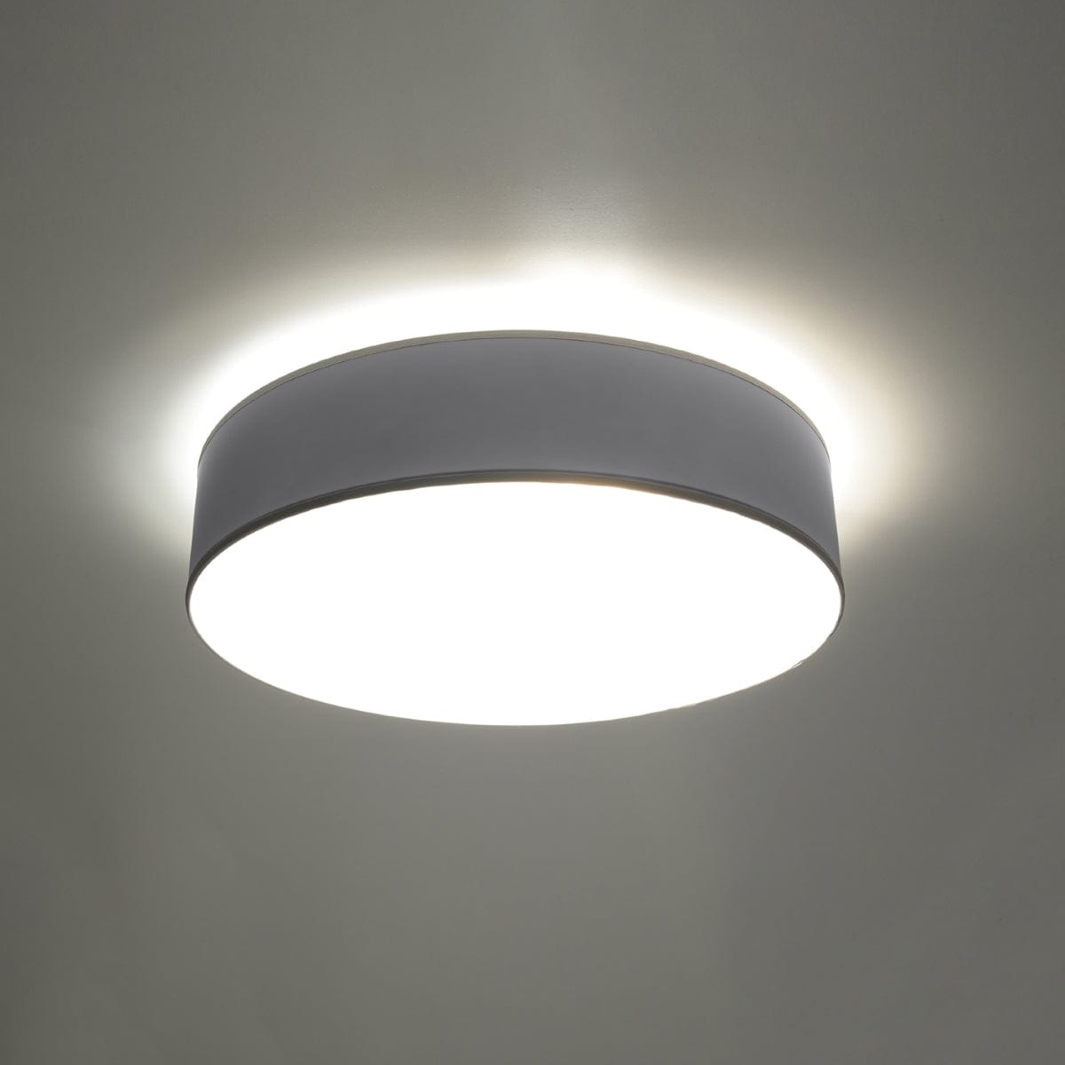 Sollux Lighting Ceiling Lamp Arena 55 Grey - Minimalist Round Ceiling Light Fixture - Replaceable E27 Bulb - Versatile for Bedrooms - Offices - Living Rooms