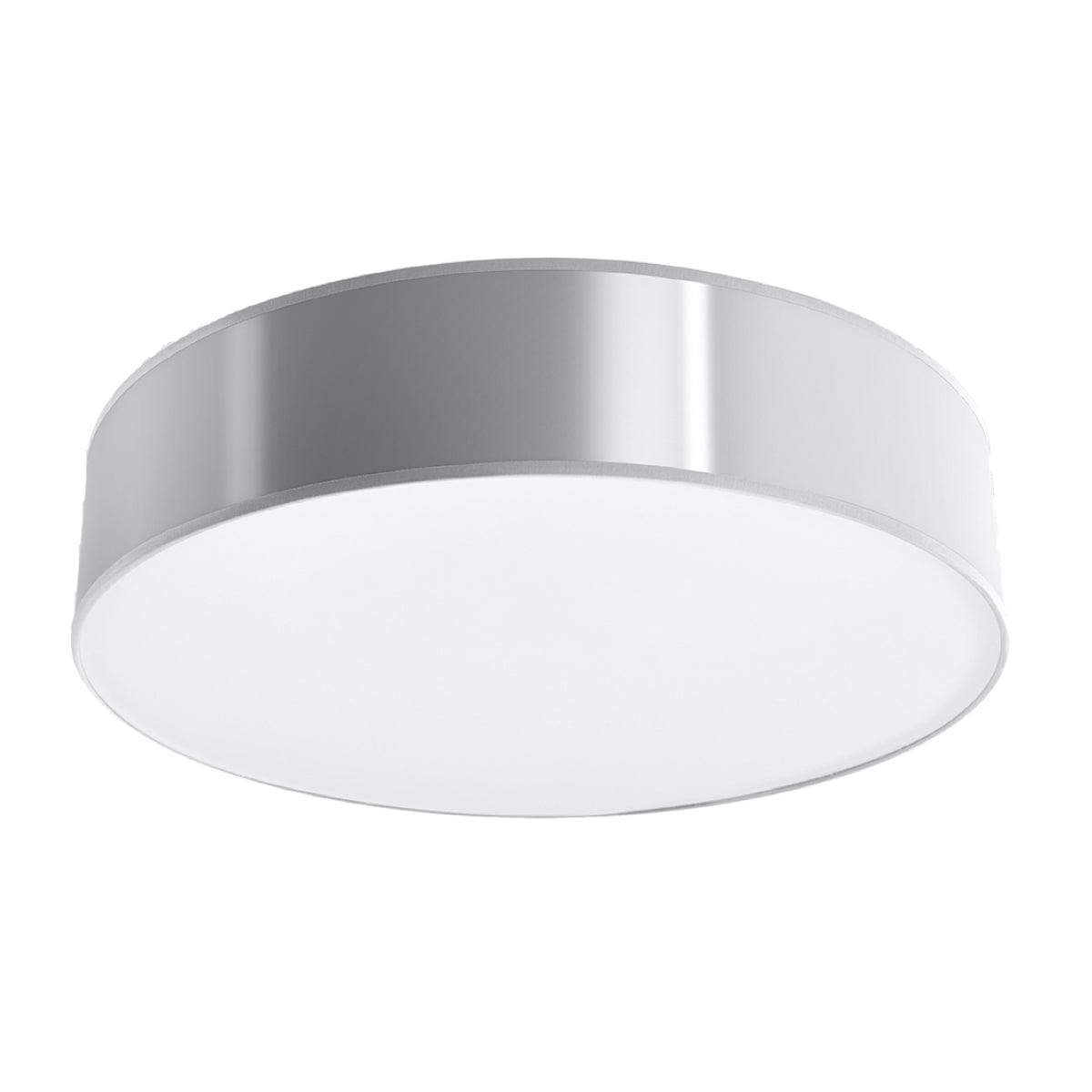 Sollux Lighting Ceiling Lamp Arena 55 Grey - Minimalist Round Ceiling Light Fixture - Replaceable E27 Bulb - Versatile for Bedrooms - Offices - Living Rooms