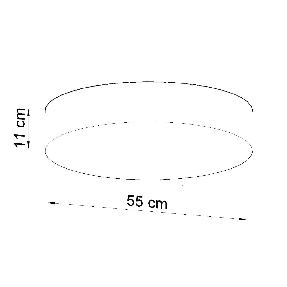 Sollux Lighting Ceiling Lamp Arena 55 Grey - Minimalist Round Ceiling Light Fixture - Replaceable E27 Bulb - Versatile for Bedrooms - Offices - Living Rooms