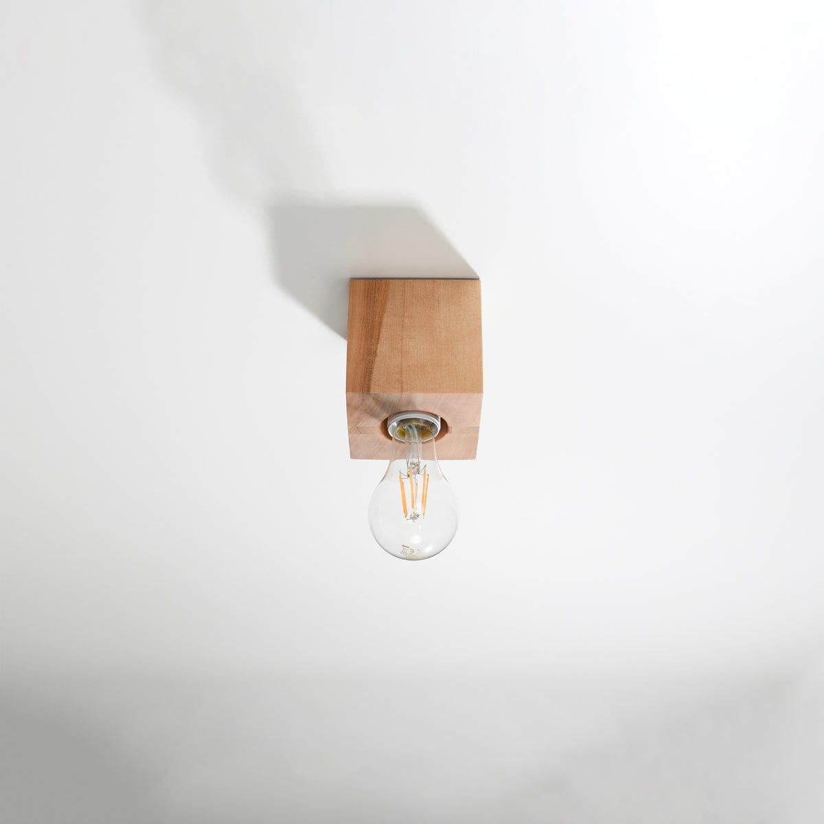 Sollux Lighting Ceiling Lamp Ariz Natural Wood - Minimalist Wooden Ceiling Fixture - Replaceable E27 Bulb - Durable for Loft - Industrial - Modern Interiors
