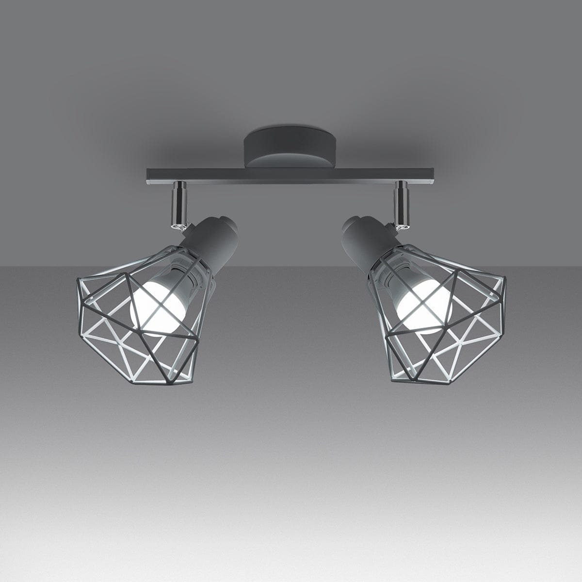 Sollux Lighting Ceiling Lamp Artemis 2 White - Modern Loft-Style - Adjustable Light Angle - Replaceable Bulbs - Durable Powder-Coated Steel - Versatile Lighting Solution