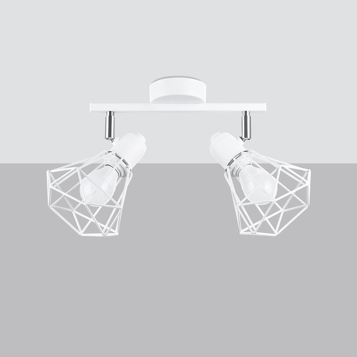 Sollux Lighting Ceiling Lamp Artemis 2 White - Modern Loft-Style - Adjustable Light Angle - Replaceable Bulbs - Durable Powder-Coated Steel - Versatile Lighting Solution