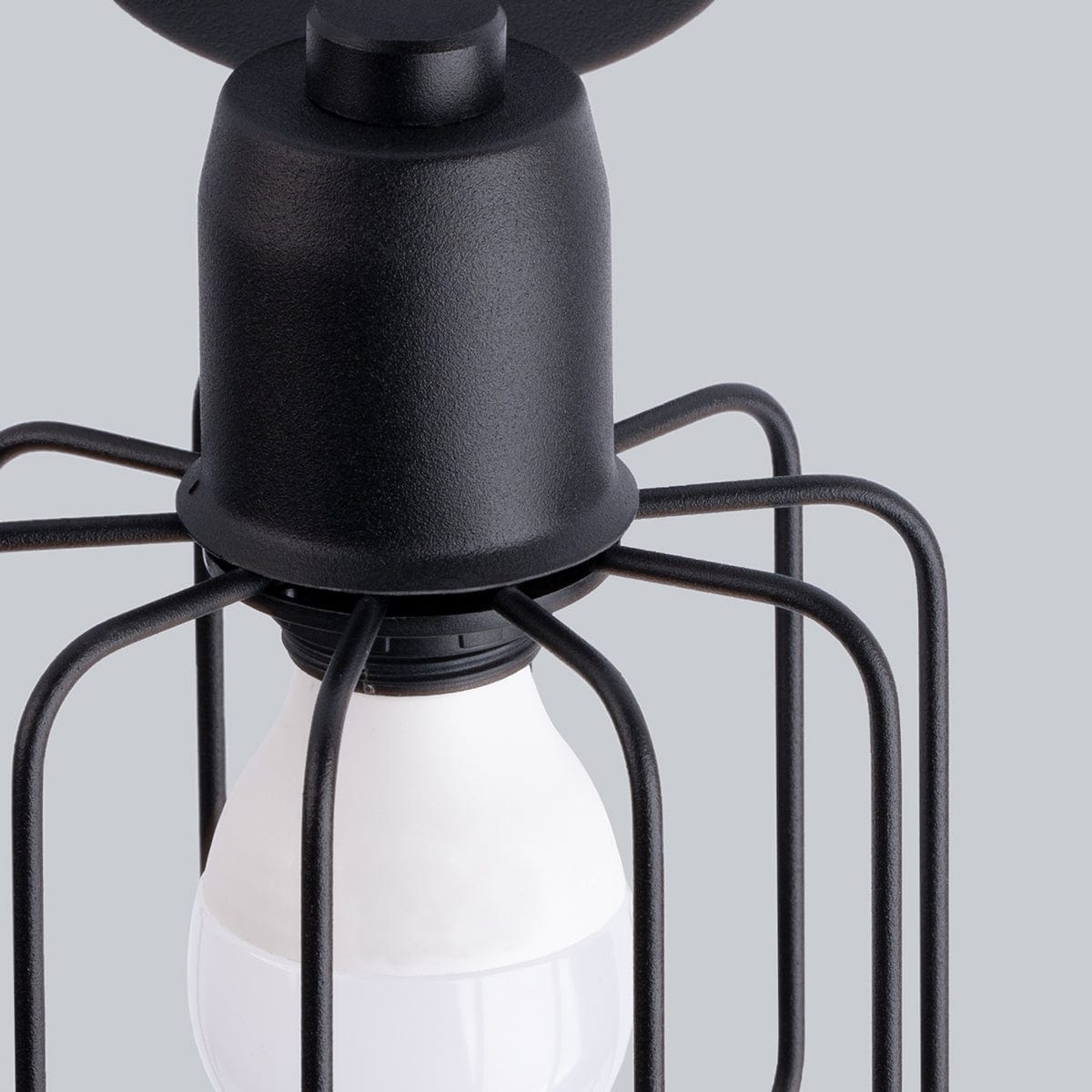 Sollux Lighting Ceiling Lamp Beluci 2 Black - Loft Style - Adjustable Light Angle - Durable Steel Build - Minimalist Industrial Design - Interchangeable E27 Bulbs