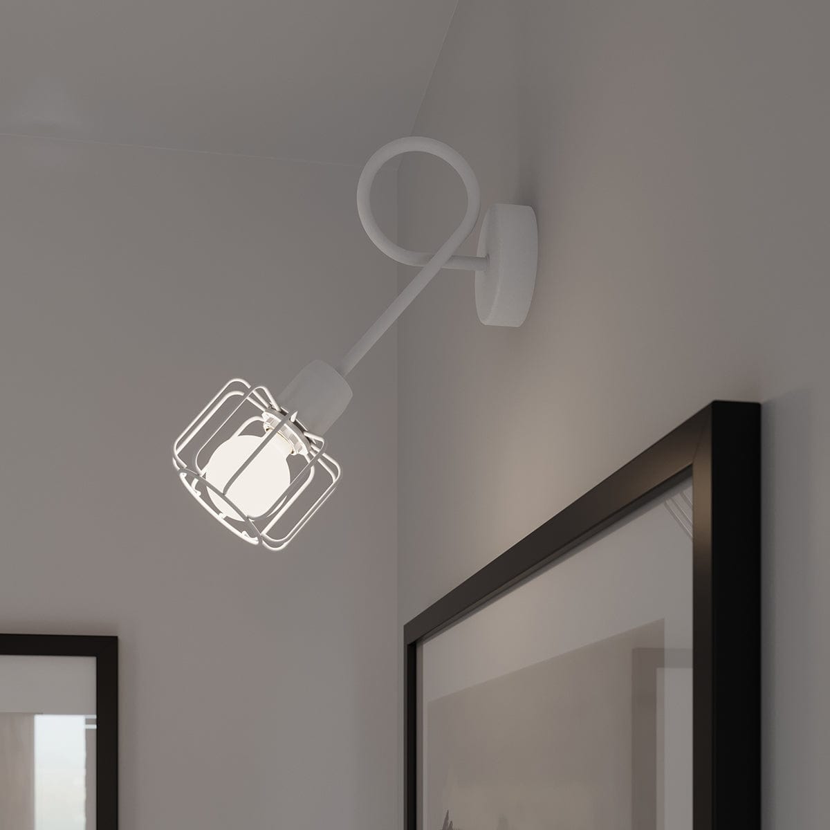 Sollux Lighting Ceiling Lamp Beluci 2 White - Loft Style - Adjustable Light Angle - Durable Steel Build - Minimalist Industrial Design - Interchangeable E27 Bulbs