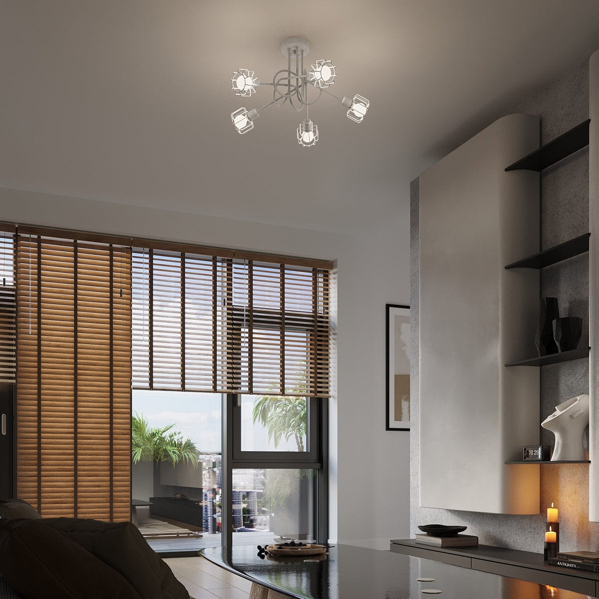 Sollux Lighting Ceiling Lamp Beluci 2 White - Loft Style - Adjustable Light Angle - Durable Steel Build - Minimalist Industrial Design - Interchangeable E27 Bulbs