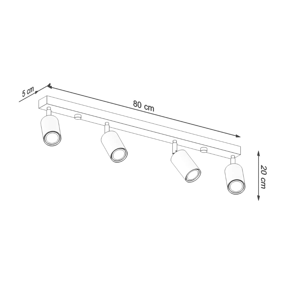 Sollux Lighting Ceiling Lamp Berg 4 Natural Wood - Wooden Ceiling Light - Four Movable Lampshades - Warm and Stylish Lighting - Compatible with GU10 Bulbs