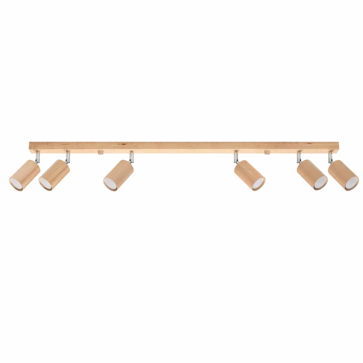 Sollux Lighting Ceiling Lamp Berg 6 Natural Wood - Wooden Ceiling Light - Six Movable Lampshades - Warm and Stylish Lighting - Compatible with GU10 Bulbs
