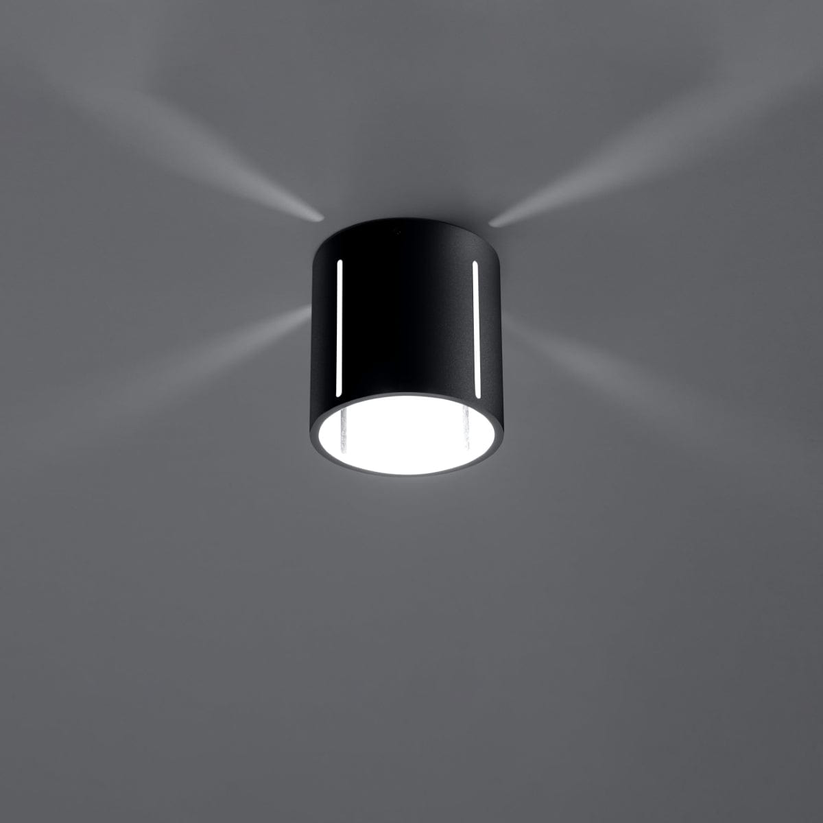 Sollux Lighting Ceiling Lamp Inez Black - Modern Perforated Ceiling Light - Aluminum - Replaceable G9 Bulbs - Elegant Black Finish - Futuristic Lighting Effect
