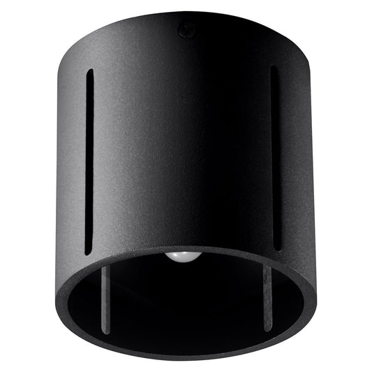 Sollux Lighting Ceiling Lamp Inez Black - Modern Perforated Ceiling Light - Aluminum - Replaceable G9 Bulbs - Elegant Black Finish - Futuristic Lighting Effect
