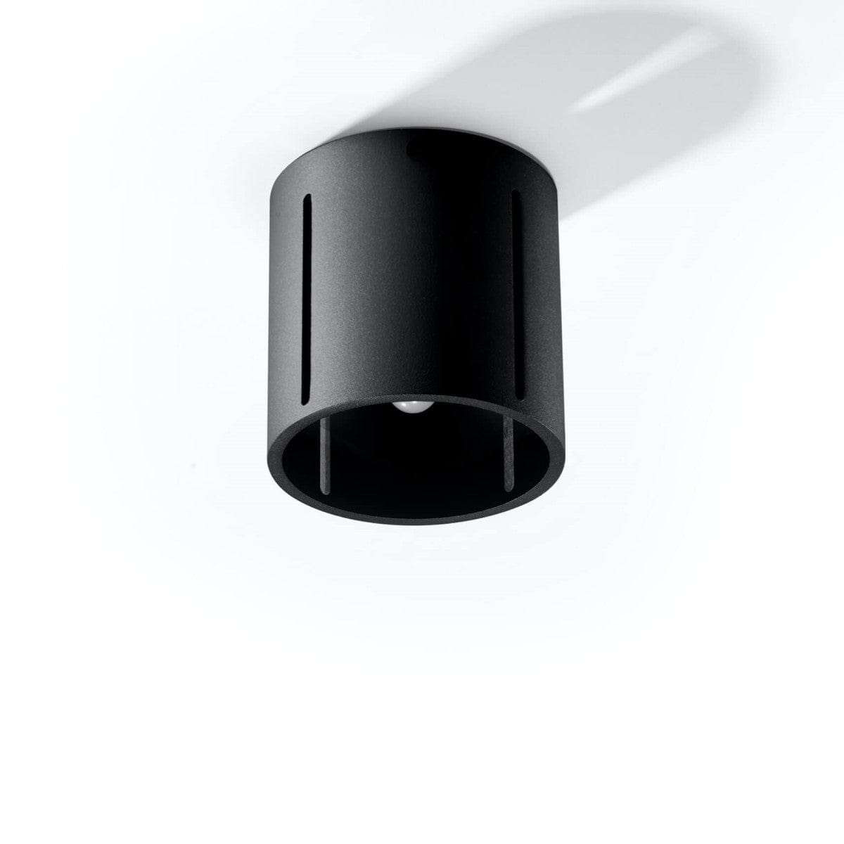 Sollux Lighting Ceiling Lamp Inez Black - Modern Perforated Ceiling Light - Aluminum - Replaceable G9 Bulbs - Elegant Black Finish - Futuristic Lighting Effect