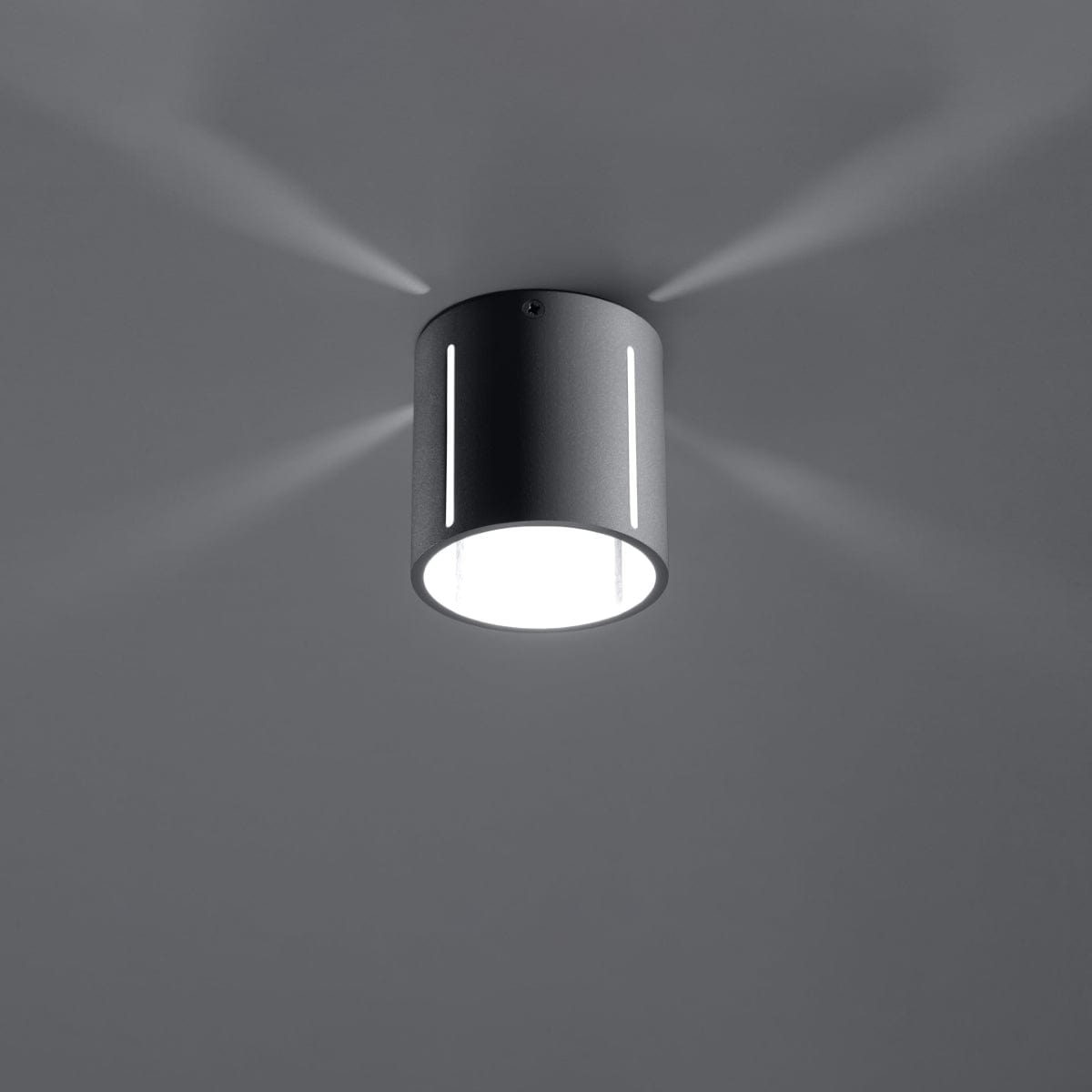 Sollux Lighting Ceiling Lamp Inez Grey - Modern Perforated Ceiling Light - Aluminum - Replaceable G9 Bulbs - Elegant Grey Finish - Futuristic Lighting Effect