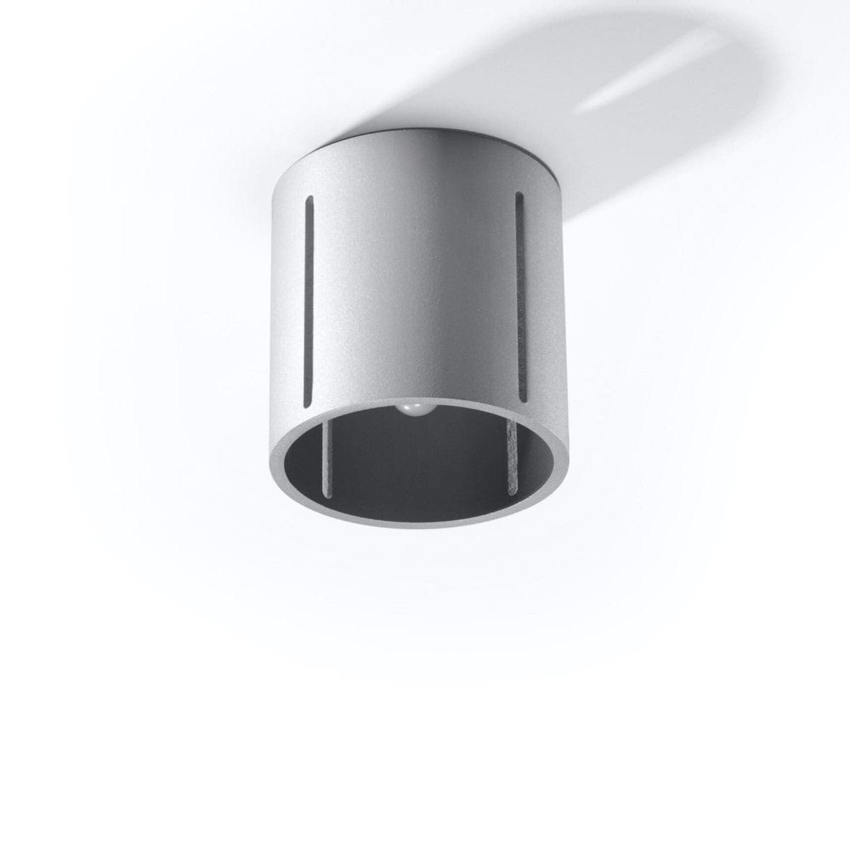 Sollux Lighting Ceiling Lamp Inez Grey - Modern Perforated Ceiling Light - Aluminum - Replaceable G9 Bulbs - Elegant Grey Finish - Futuristic Lighting Effect