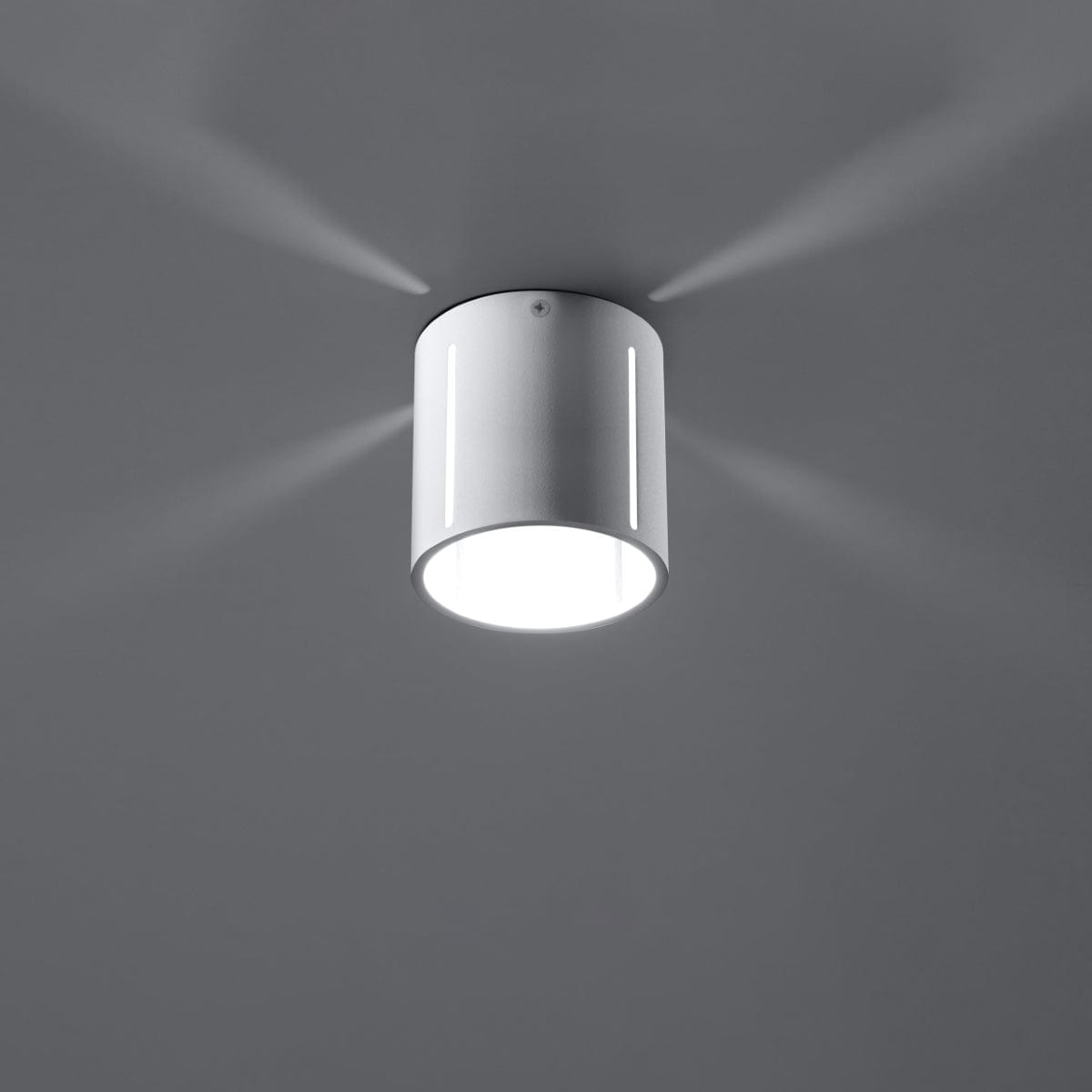 Sollux Lighting Ceiling Lamp Inez White - Modern Perforated Ceiling Light - Aluminum - Replaceable G9 Bulbs - Elegant White Finish - Futuristic Lighting Effect