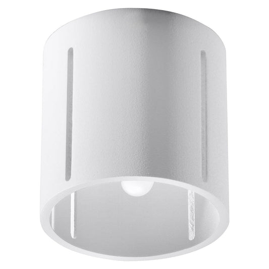 Sollux Lighting Ceiling Lamp Inez White - Modern Perforated Ceiling Light - Aluminum - Replaceable G9 Bulbs - Elegant White Finish - Futuristic Lighting Effect