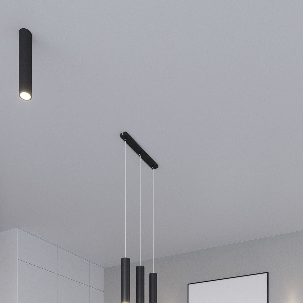 Sollux Lighting Ceiling Lamp Lagos 30 Black - Modern Black Ceiling Light - Powder-Coated Steel - Replaceable GU10 Bulbs - Elegant Cylindrical Design