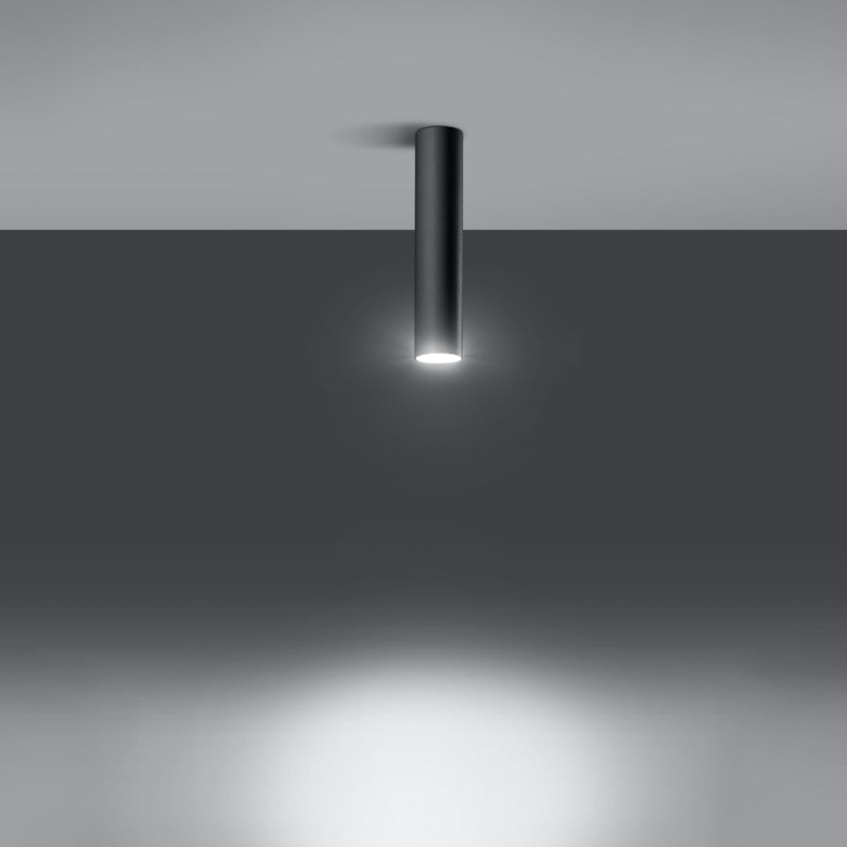 Sollux Lighting Ceiling Lamp Lagos 30 Black - Modern Black Ceiling Light - Powder-Coated Steel - Replaceable GU10 Bulbs - Elegant Cylindrical Design