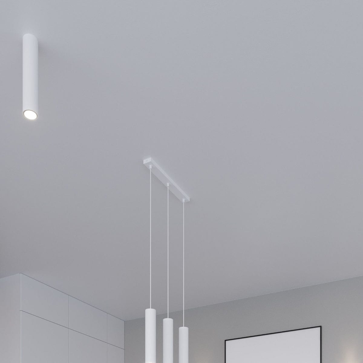 Sollux Lighting Ceiling Lamp Lagos 30 White - Modern White Ceiling Light - Powder-Coated Steel - Replaceable GU10 Bulbs - Elegant Cylindrical Design