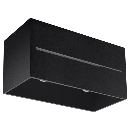 Sollux Lighting Ceiling Lamp Lobo 2 Black - Modern Black Ceiling Light with Perforation - Aluminum Material - Replaceable G9 Bulbs - Futuristic Design