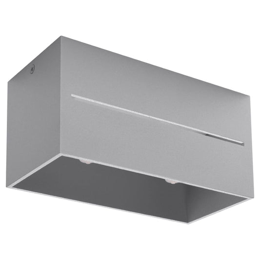 Sollux Lighting Ceiling Lamp Lobo 2 Grey - Modern Grey Ceiling Light with Perforation - Aluminum Material - Replaceable G9 Bulbs - Futuristic Design