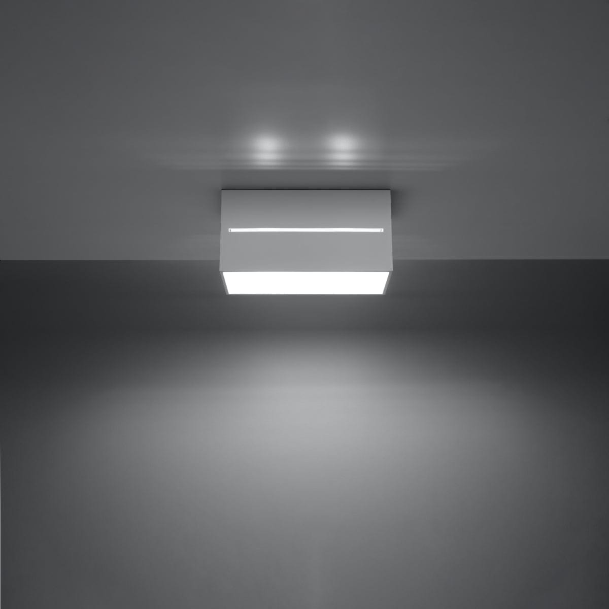 Sollux Lighting Ceiling Lamp Lobo 2 White - Modern White Ceiling Light with Perforation - Aluminum Material - Replaceable G9 Bulbs - Futuristic Design