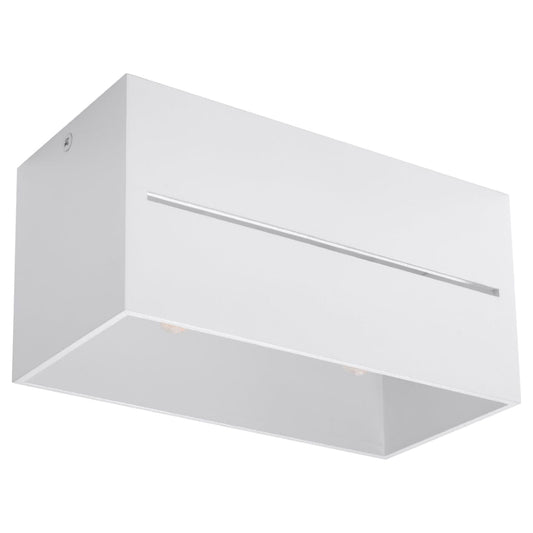 Sollux Lighting Ceiling Lamp Lobo 2 White - Modern White Ceiling Light with Perforation - Aluminum Material - Replaceable G9 Bulbs - Futuristic Design