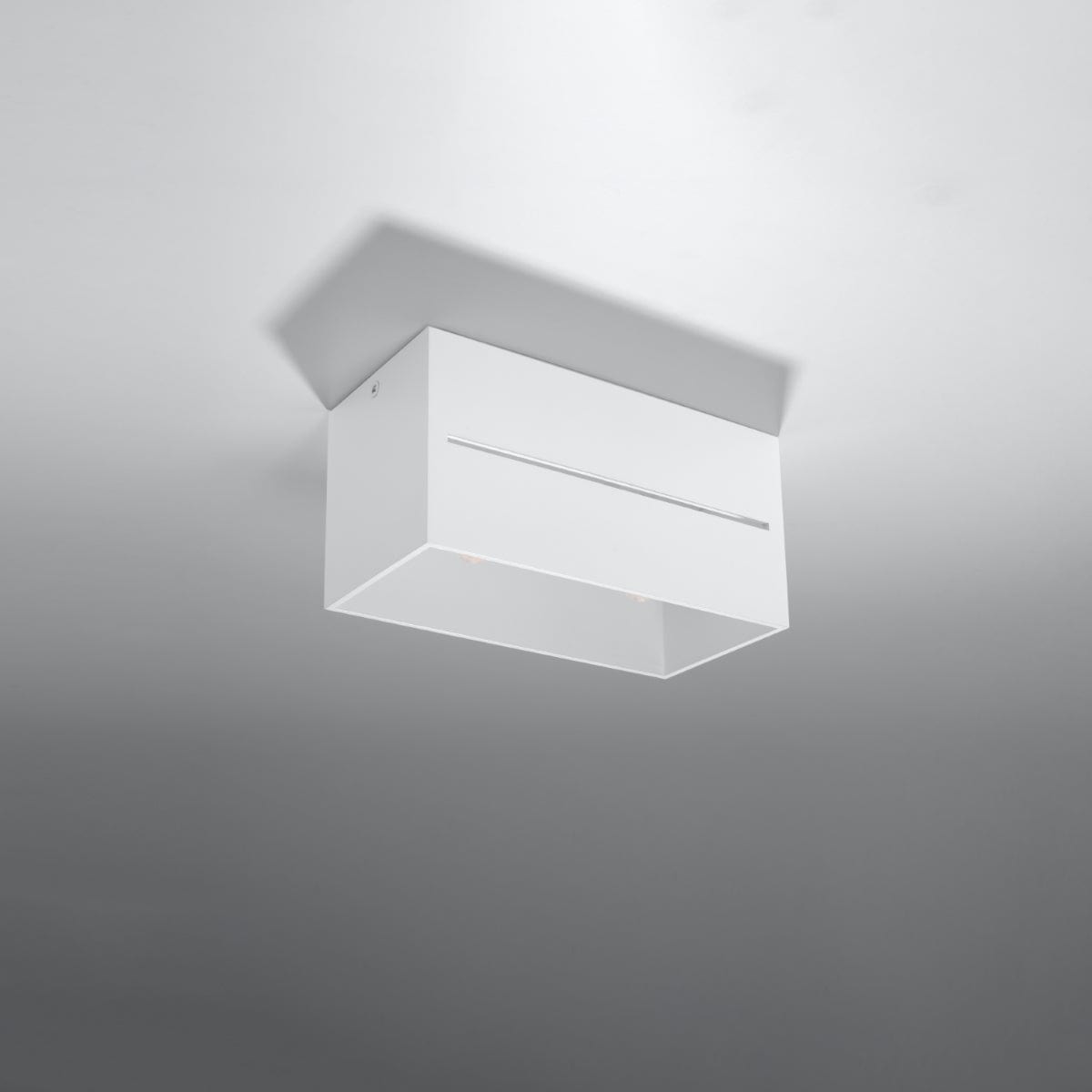 Sollux Lighting Ceiling Lamp Lobo 2 White - Modern White Ceiling Light with Perforation - Aluminum Material - Replaceable G9 Bulbs - Futuristic Design