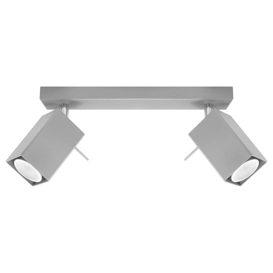 Sollux Lighting Ceiling Lamp Merida 2 Grey - Modern Adjustable Spot Ceiling Light - Movable Shades - Durable Steel - Compatible with GU10 Bulbs