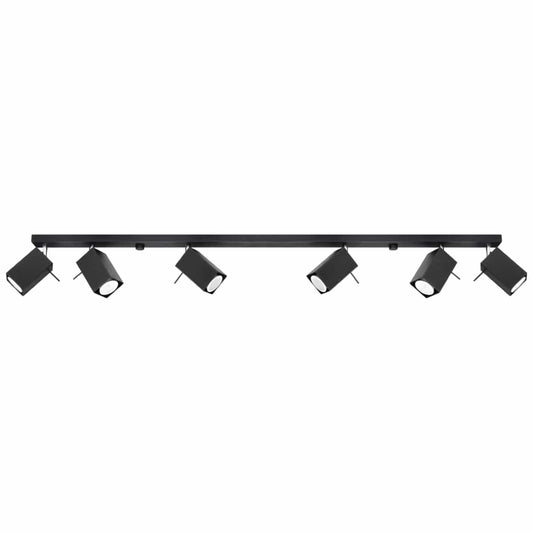Sollux Lighting Ceiling Lamp Merida 6 L Black - Modern Spot Ceiling Light - 6 Adjustable Shades - Durable Steel Design - GU10 Bulb Compatible