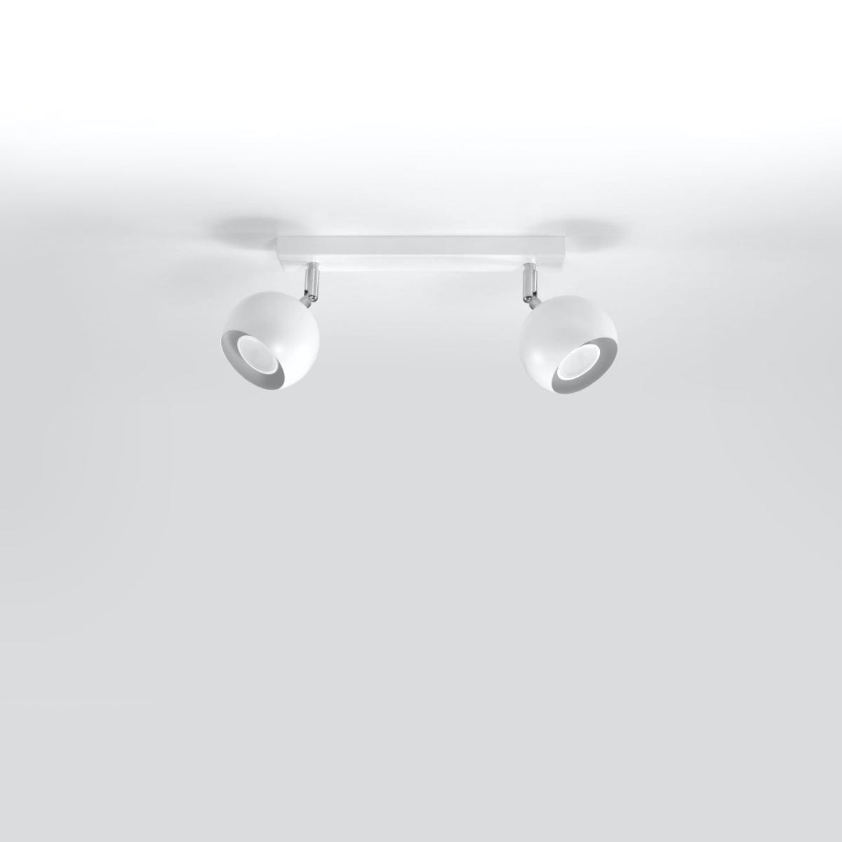 Sollux Lighting Ceiling Lamp Oculare 2 White - Modern White Spot Ceiling Light - Adjustable Directional Lighting - Replaceable GU10 Bulbs - Sleek Spherical Design