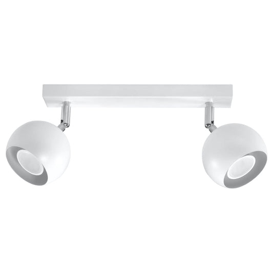 Sollux Lighting Ceiling Lamp Oculare 2 White - Modern White Spot Ceiling Light - Adjustable Directional Lighting - Replaceable GU10 Bulbs - Sleek Spherical Design