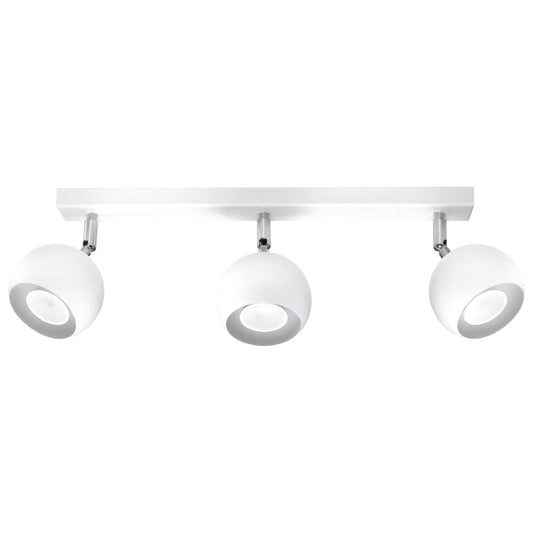 Sollux Lighting Ceiling Lamp Oculare 3 White - Modern Spot Ceiling Light - 3 Adjustable Shades - Spherical Design - Durable Steel - GU10 Bulb Compatible