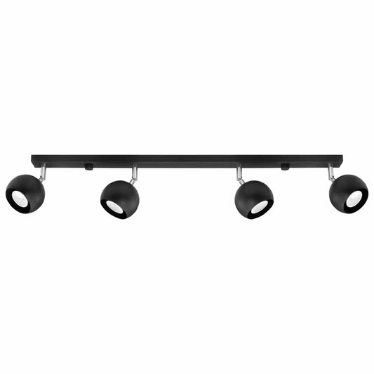 Sollux Lighting Ceiling Lamp Oculare 4 L Black - Modern Spot Ceiling Light - 4 Adjustable Shades - Spherical Design - Durable Steel - GU10 Bulb Compatible