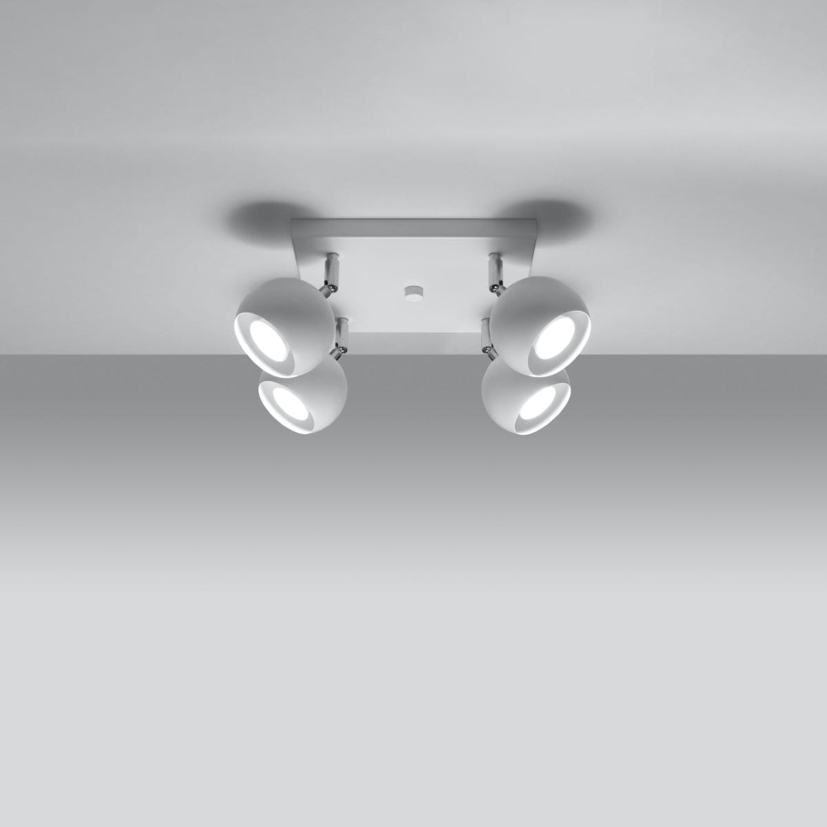 Sollux Lighting Ceiling Lamp Oculare 4 White - Modern Spot Ceiling Light - Adjustable Directional Lighting
