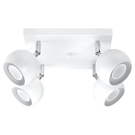 Sollux Lighting Ceiling Lamp Oculare 4 White - Modern Spot Ceiling Light - Adjustable Directional Lighting
