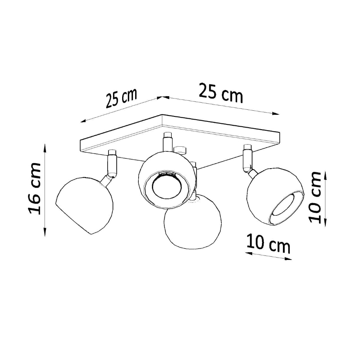 Sollux Lighting Ceiling Lamp Oculare 4 White - Modern Spot Ceiling Light - Adjustable Directional Lighting