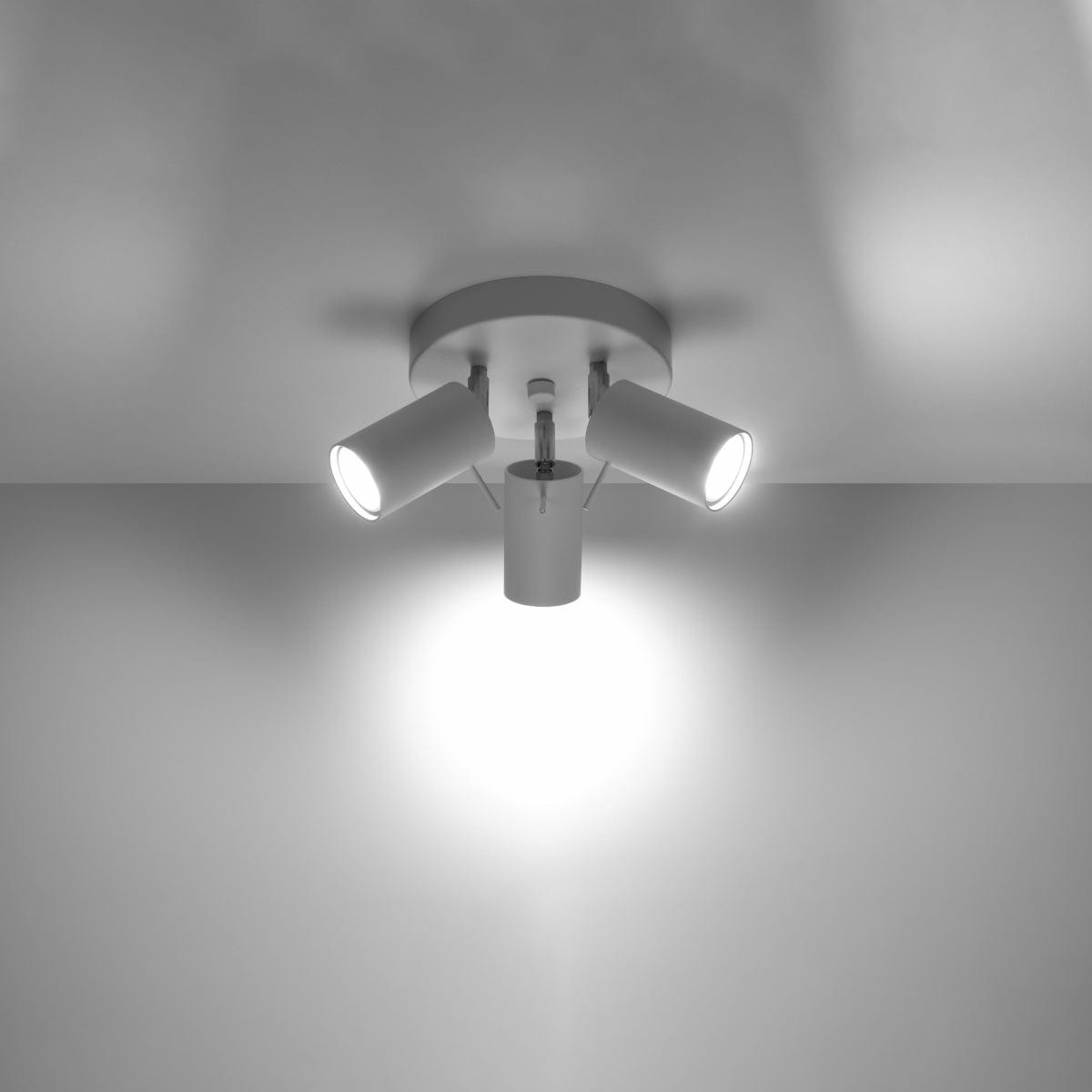 Sollux Lighting Ceiling Lamp Ring 3 P White - 3-Shade Ceiling Light Fixture - Adjustable Arms - Easy Installation - Durable Steel - Interchangeable GU10 Bulbs