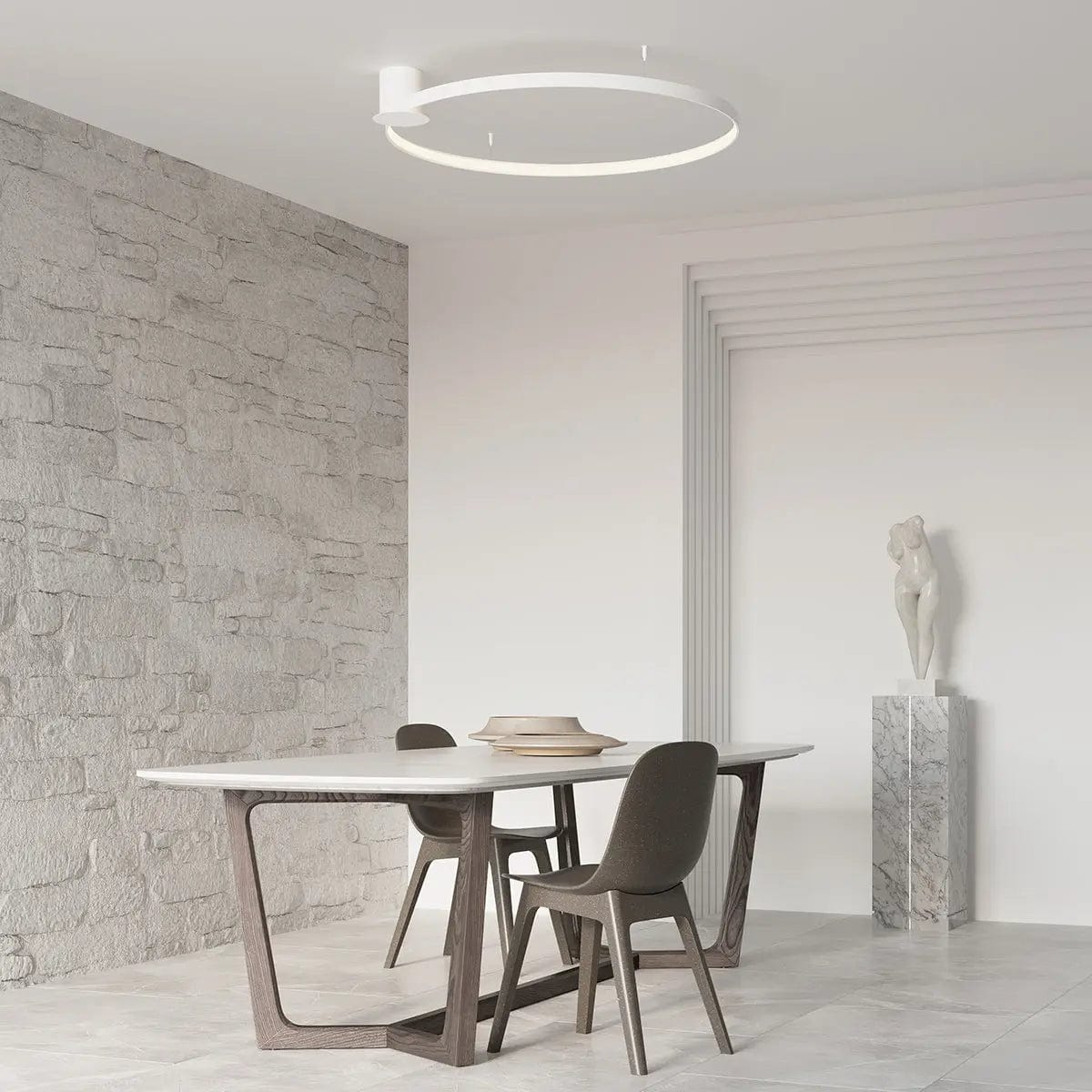 Sollux Lighting Ceiling Lamp Rio 110 White - Modern LED Circle Light - 3000K Warm Light - Flicker-Free - High CRI 90 - Energy Efficient - Elegant Polish Design