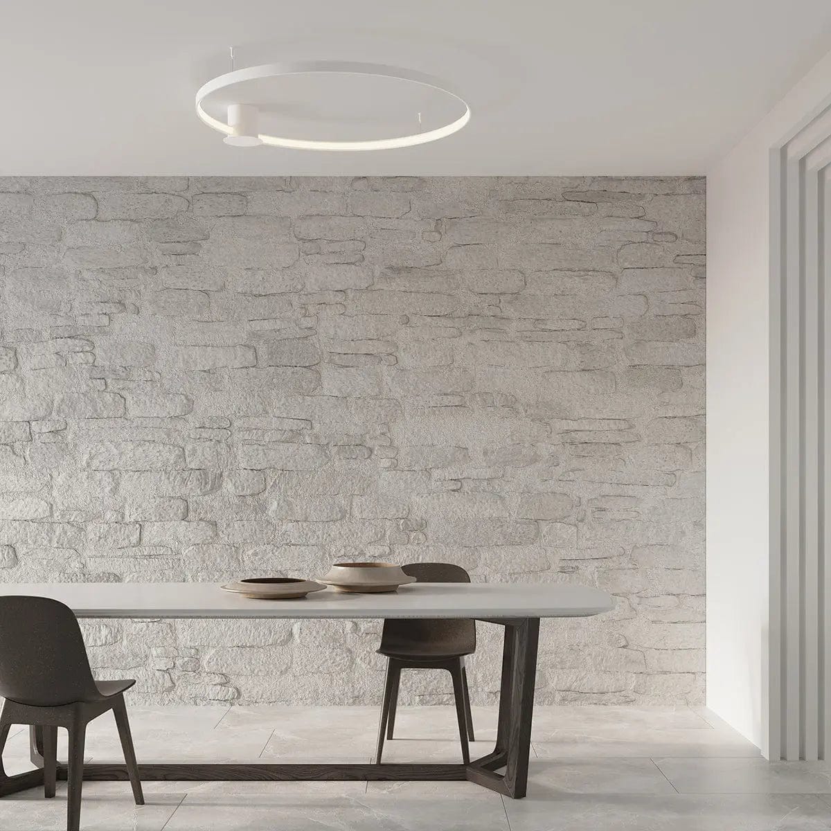 Sollux Lighting Ceiling Lamp Rio 110 White - Modern LED Circle Light - 3000K Warm Light - Flicker-Free - High CRI 90 - Energy Efficient - Elegant Polish Design