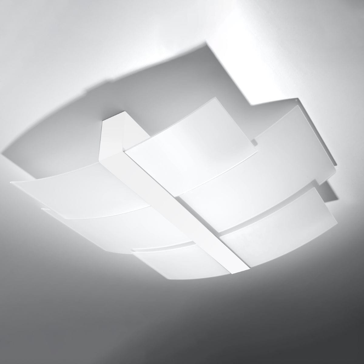 Sollux Lighting Celia - Ceiling Lamp - White Glass - Elegant Design - Timeless Style - E27 Bulb Compatible - Easy Surface Mount Installation