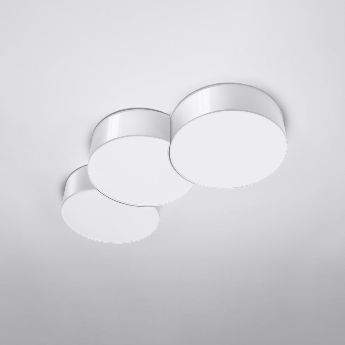 Sollux Lighting Circle 3A - Ceiling Lamp - LED Ceiling Light - Minimalist Design - Overlapping Circles - White Finish - High CRI - Energy Efficient - Stylish Interiors
